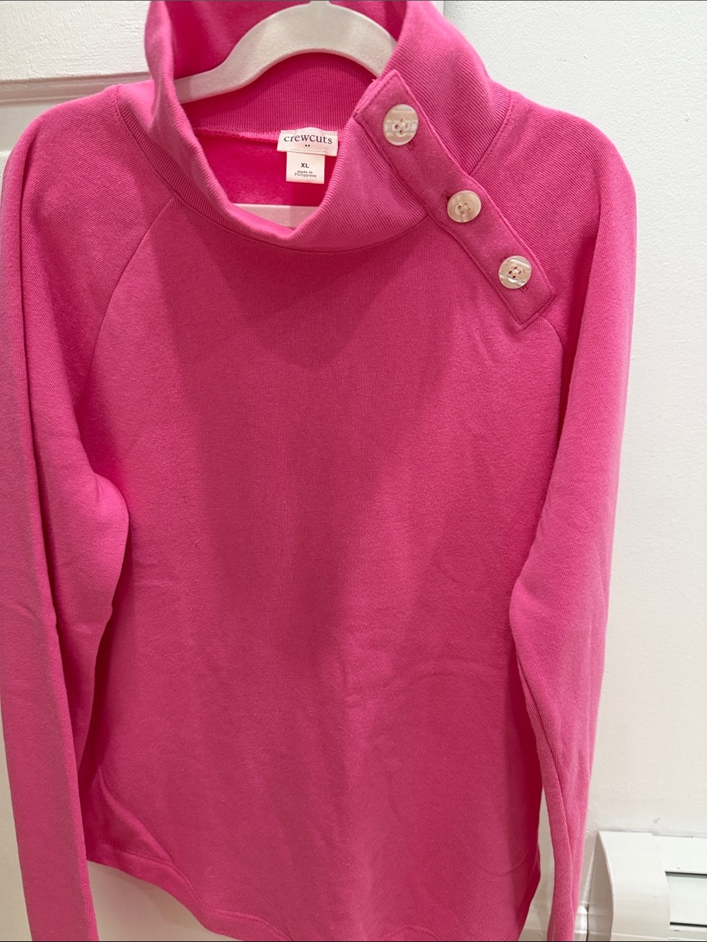Crewcuts Bright Pink Button-Shoulder Pullover